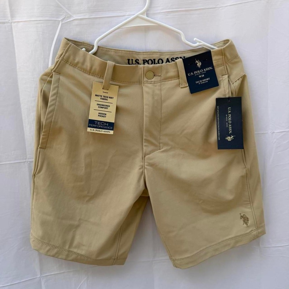 U.S. Polo Assn. Men's Khaki Tech Shorts – Size 28 NWT New with tags
